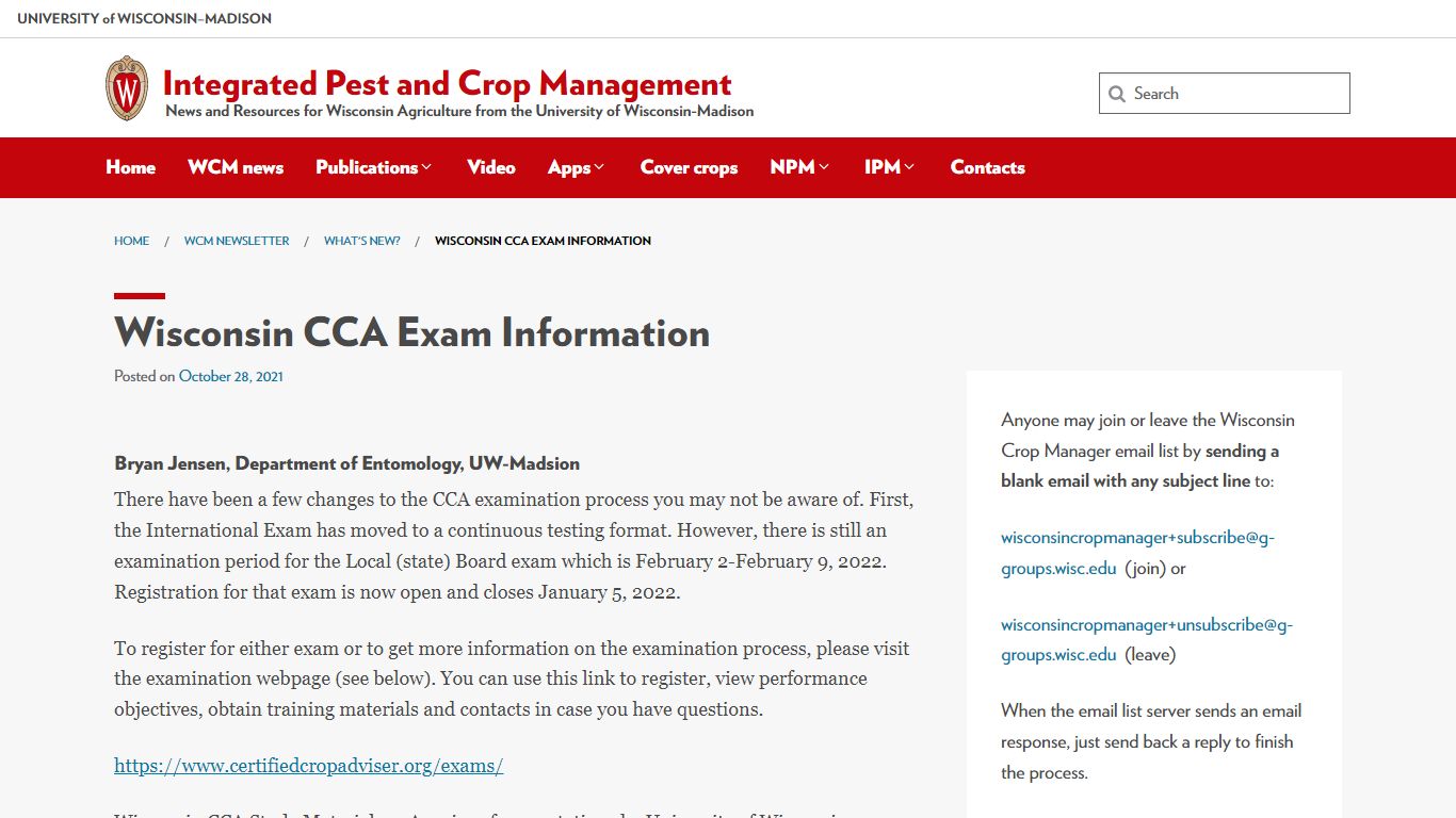 Wisconsin CCA Exam Information – Integrated Pest and Crop Management ...